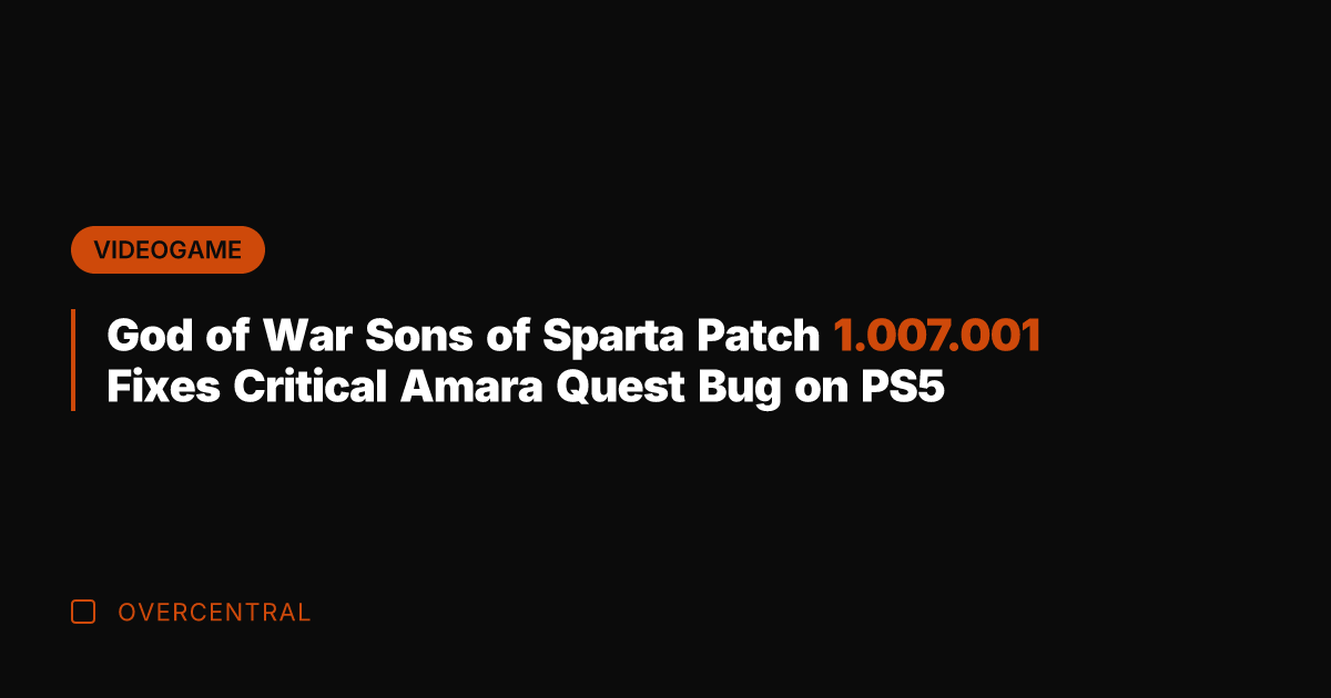 God of War Sons of Sparta Patch 1.007.001 Fixes Critical Amara Quest