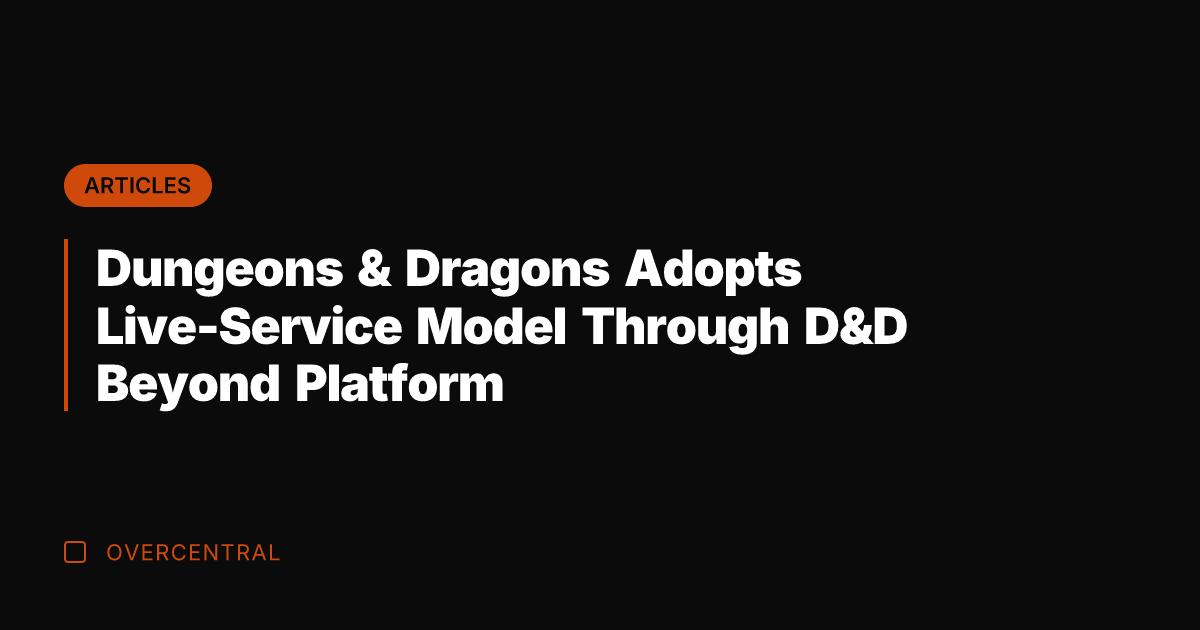 Dungeons & Dragons Adopts Live-Service Model Through D&D Beyond Platform