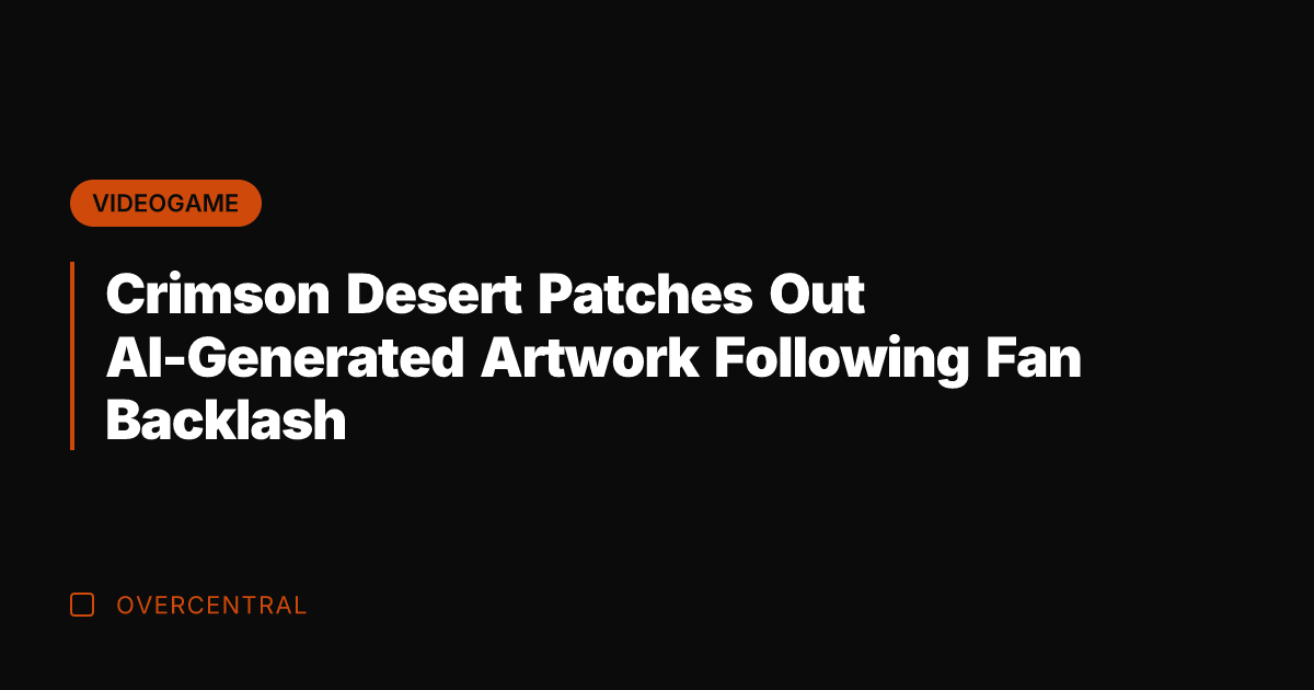 Crimson Desert Patches Out AI-Generated Artwork Following Fan Backlash