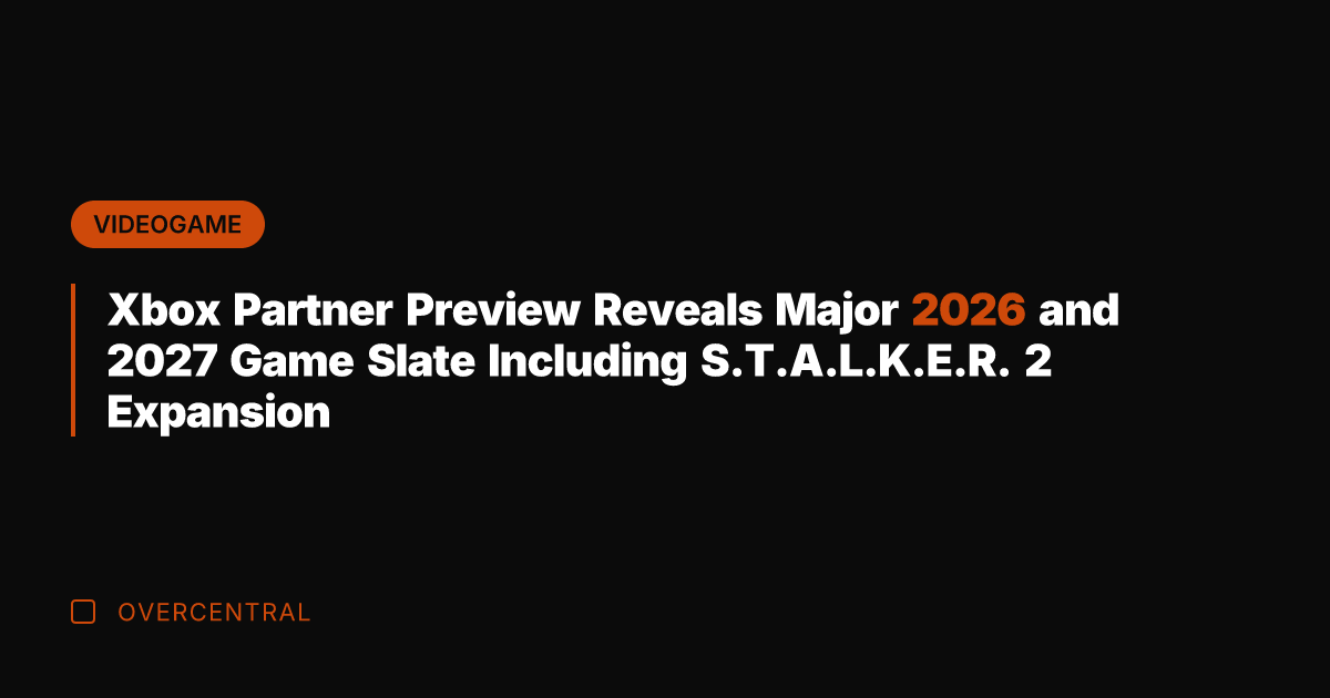 Xbox Partner Preview Reveals Major 2026 and 2027 Game Slate Including S.T.A.L.K.E.R.