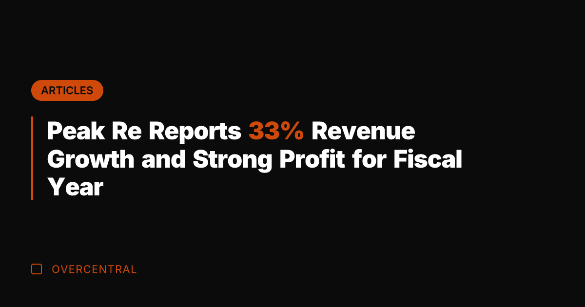 Peak Re Reports 33% Revenue Growth and Strong Profit for Fiscal Year