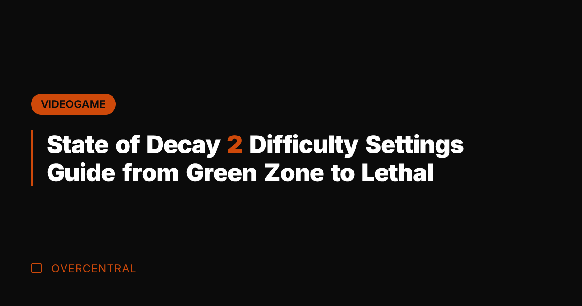 State of Decay 2 Difficulty Settings Guide from Green Zone to Lethal