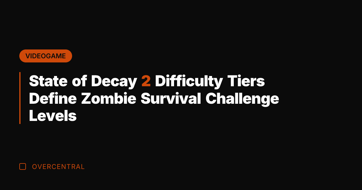 State of Decay 2 Difficulty Tiers Define Zombie Survival Challenge Levels