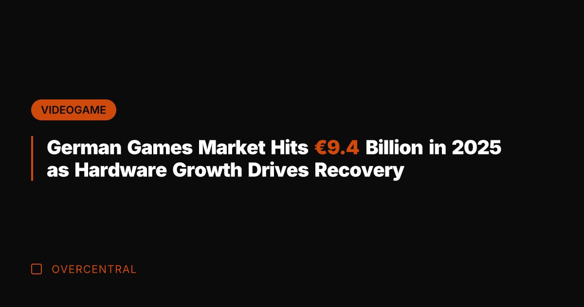 German Games Market Hits €9.4 Billion in 2025 as Hardware Growth Drives
