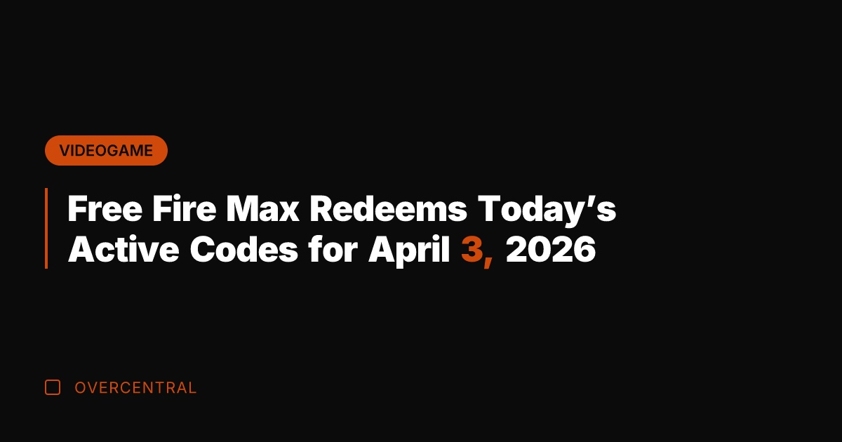 Free Fire Max Redeems Today's Active Codes for April 3, 2026