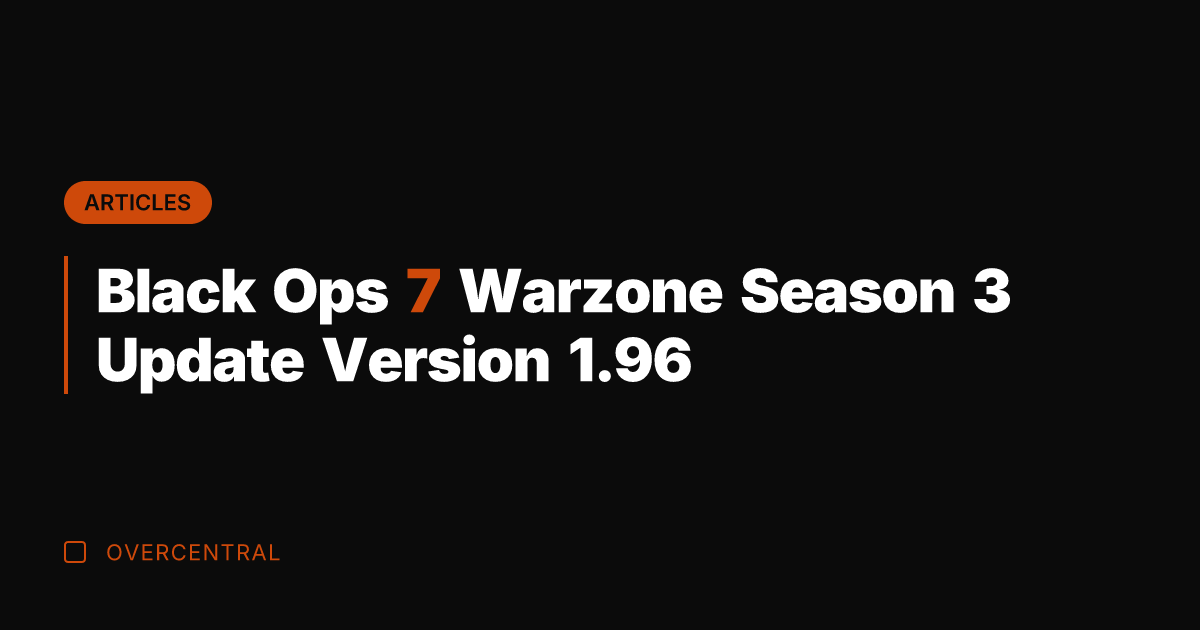 Black Ops 7 Warzone Season 3 Update Version 1.96