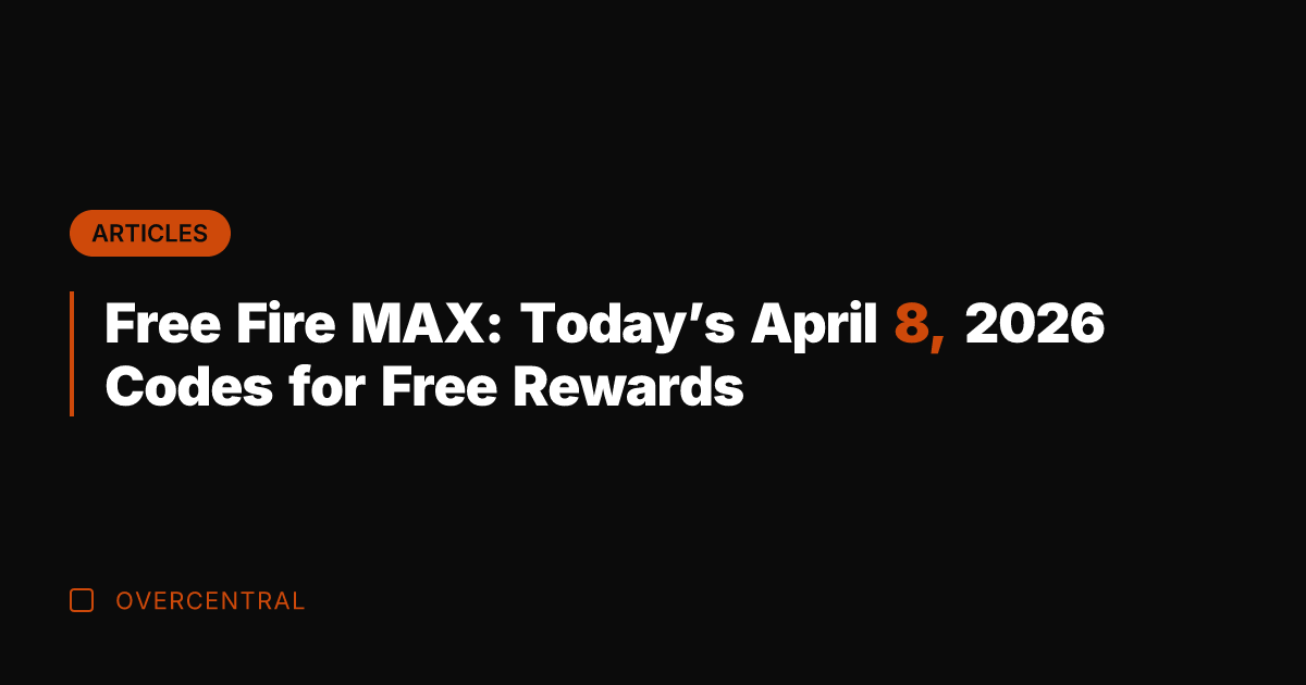 Free Fire MAX: Today's April 8, 2026 Codes for Free Rewards