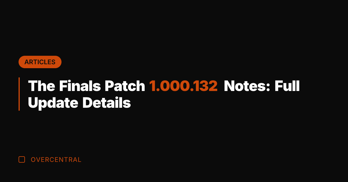 The Finals Patch 1.000.132 Notes: Full Update Details