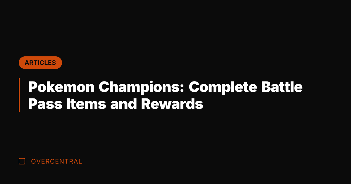 Pokemon Champions: Complete Battle Pass Items and Rewards