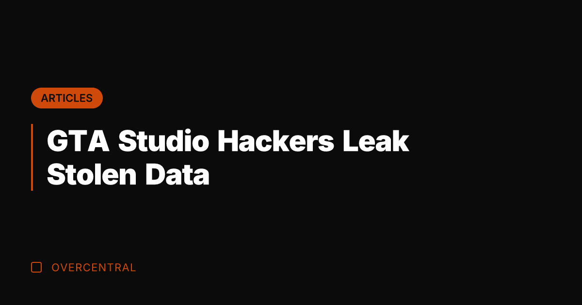 GTA Studio Hackers Leak Stolen Data