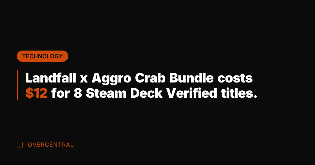 Landfall x Aggro Crab Bundle costs  for 8 Steam Deck Verified