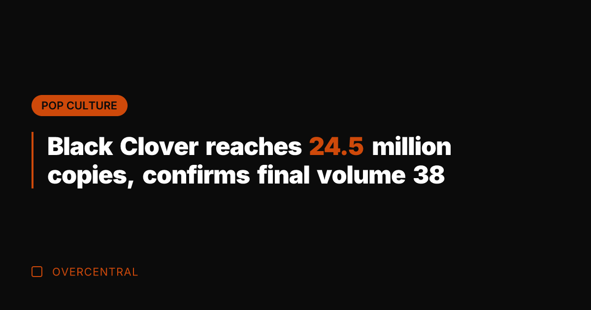 Black Clover reaches 24.5 million copies, confirms final volume 38