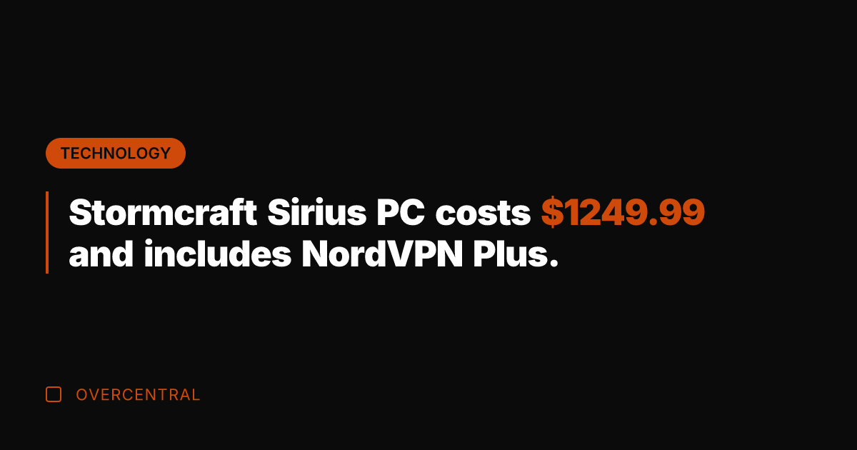 Stormcraft Sirius PC costs 49.99 and includes NordVPN Plus.