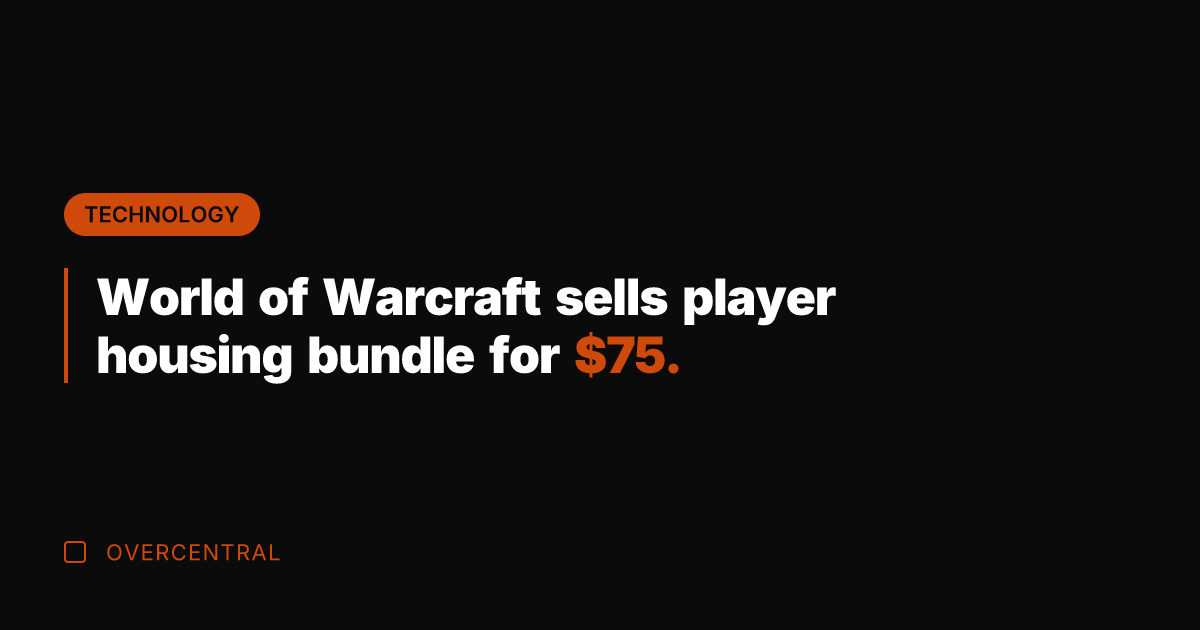 World of Warcraft sells player housing bundle for .