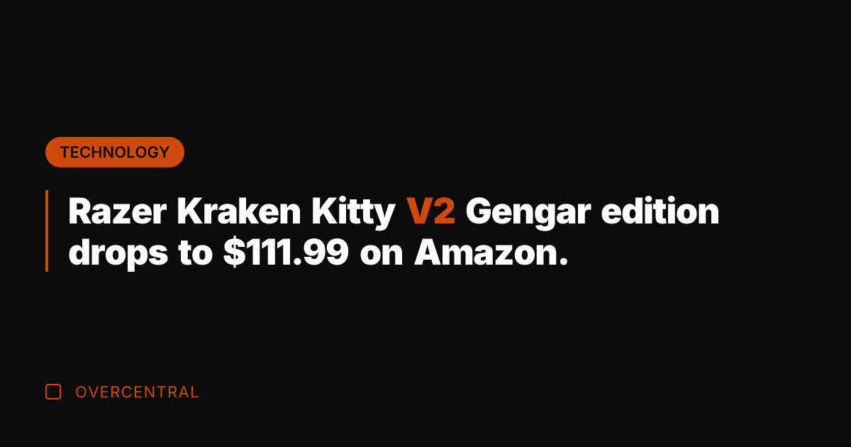 Razer Kraken Kitty V2 Gengar edition drops to 1.99 on Amazon.