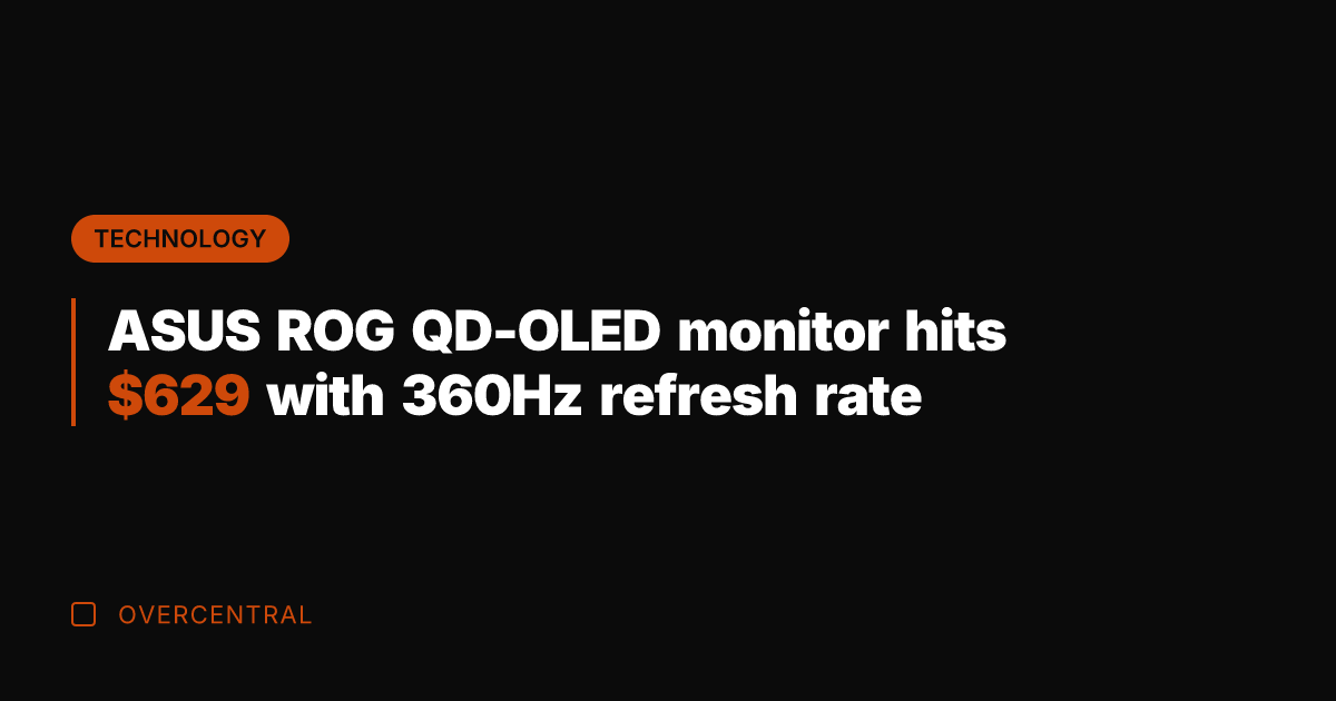 ASUS ROG QD-OLED monitor hits 9 with 360Hz refresh rate