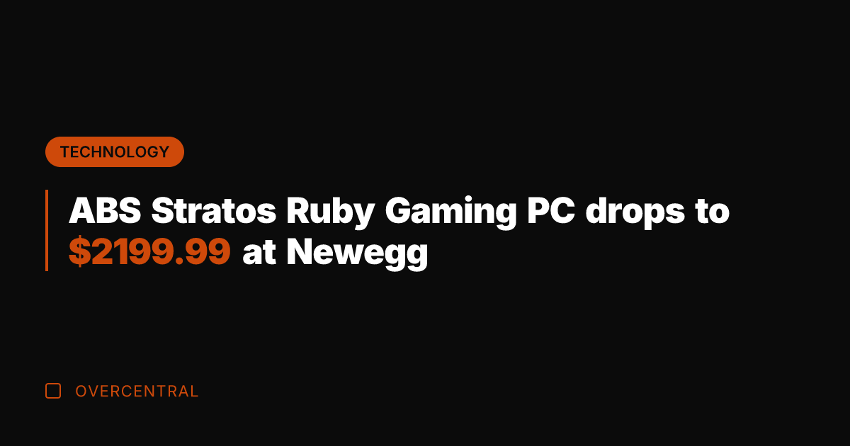 ABS Stratos Ruby Gaming PC drops to 99.99 at Newegg