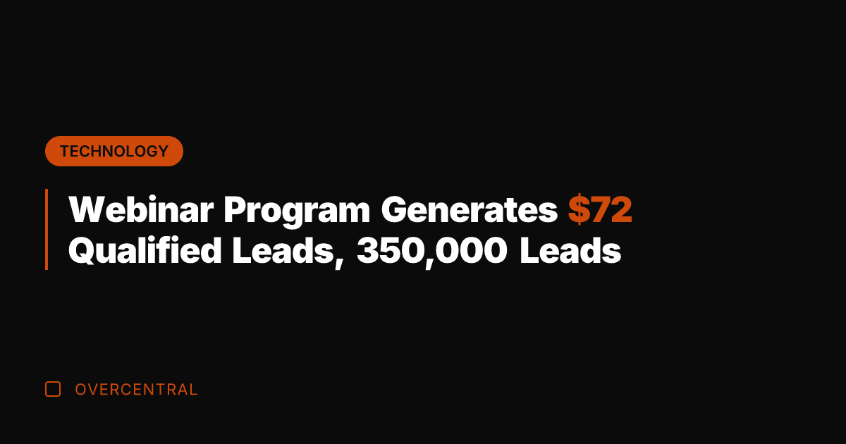 Webinar Program Generates  Qualified Leads, 350,000 Leads