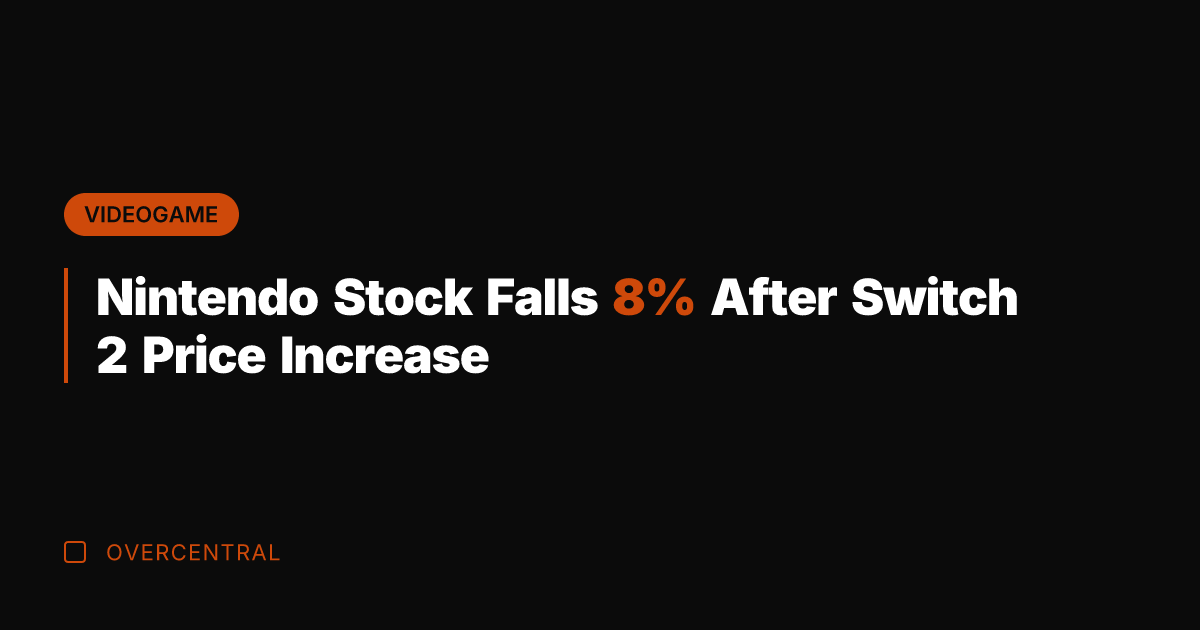 Nintendo Stock Falls 8% After Switch 2 Price Increase