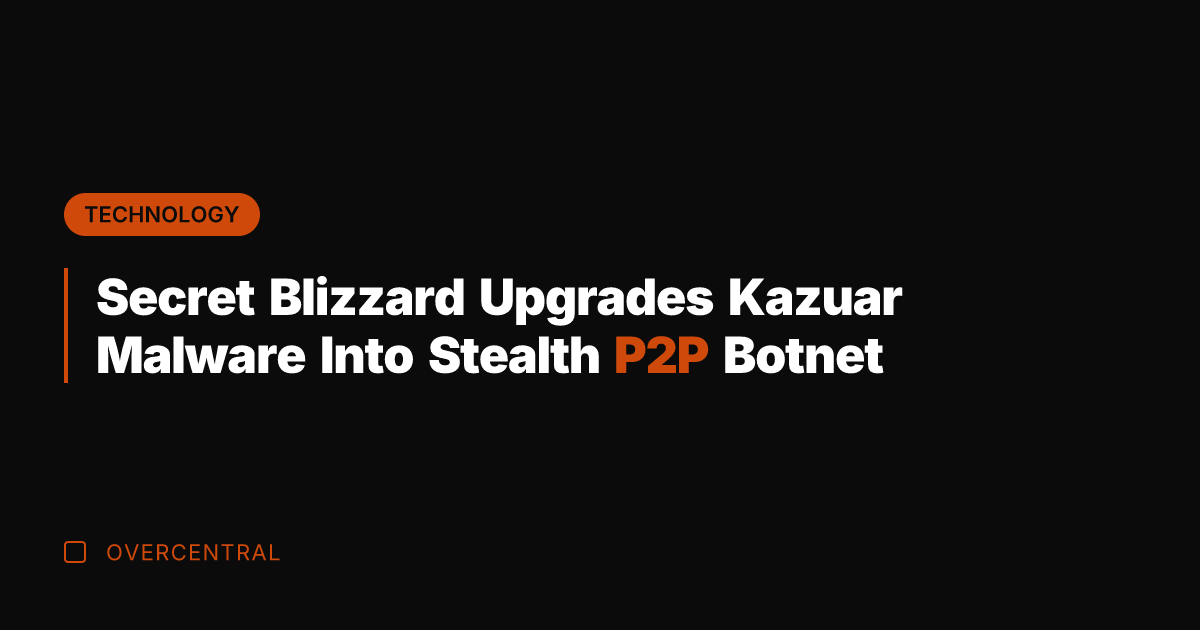 Secret Blizzard Upgrades Kazuar Malware Into Stealth P2P Botnet