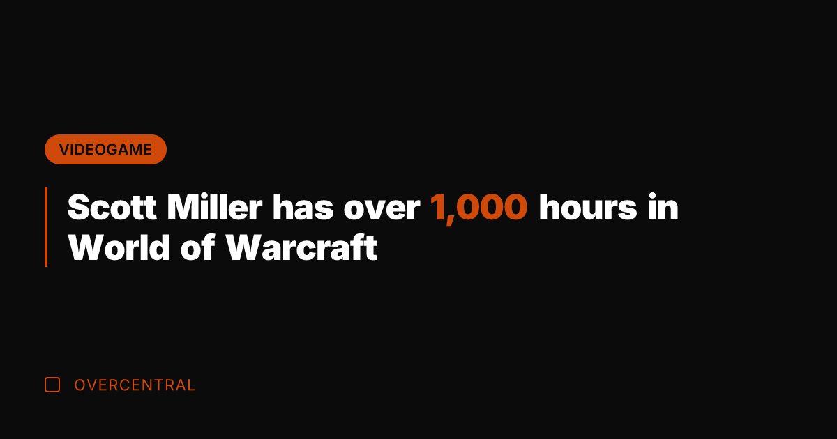 Scott Miller has over 1,000 hours in World of Warcraft