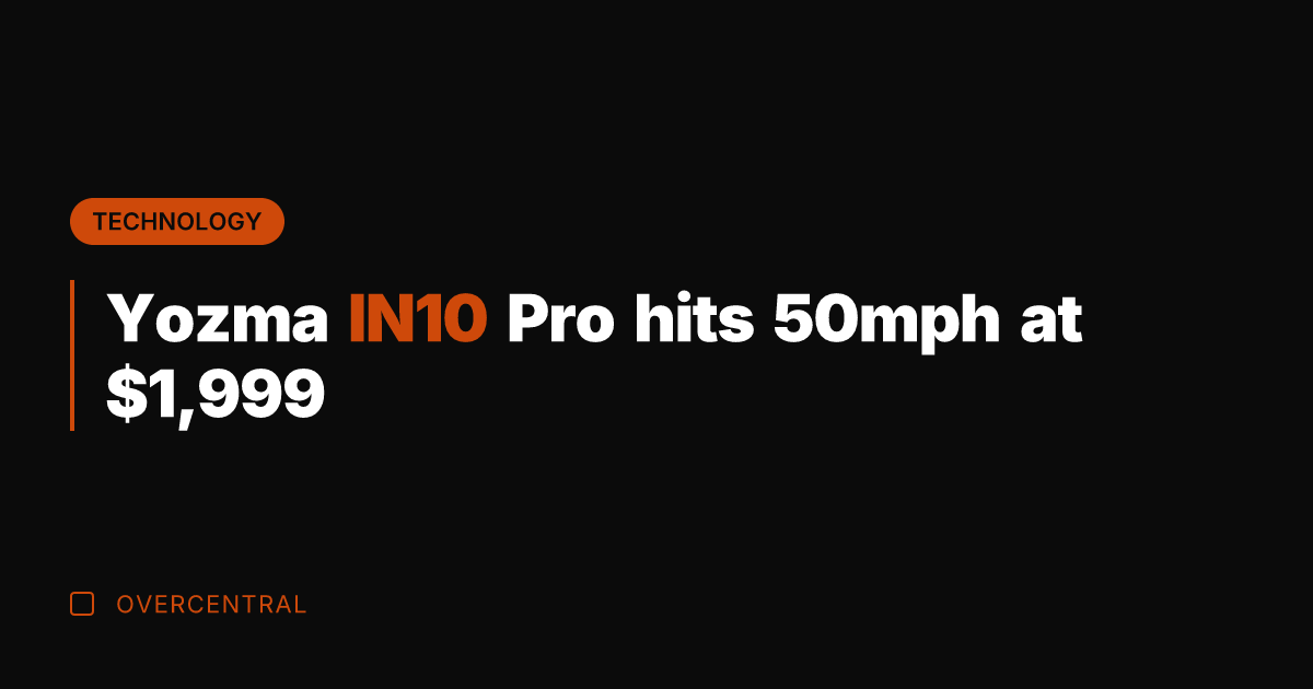 Yozma IN10 Pro hits 50mph at ,999