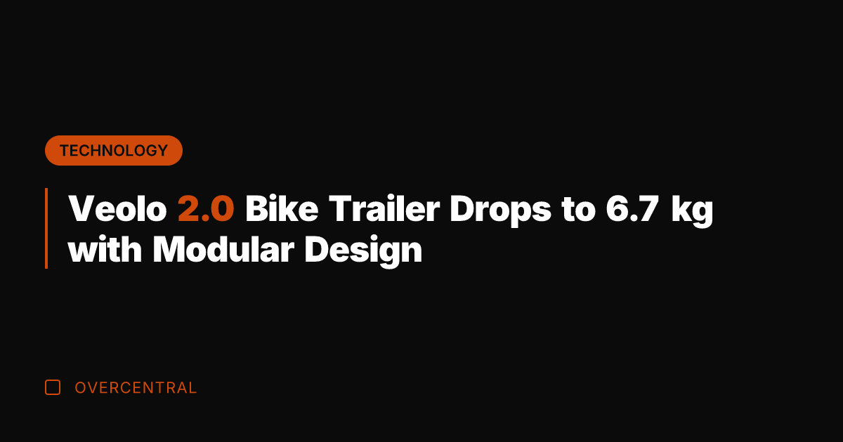 Veolo 2.0 Bike Trailer Drops to 6.7 kg with Modular Design