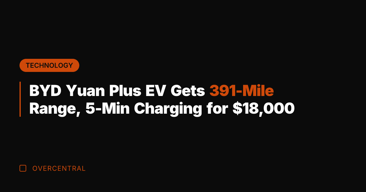 BYD Yuan Plus EV Gets 391-Mile Range, 5-Min Charging for ,000
