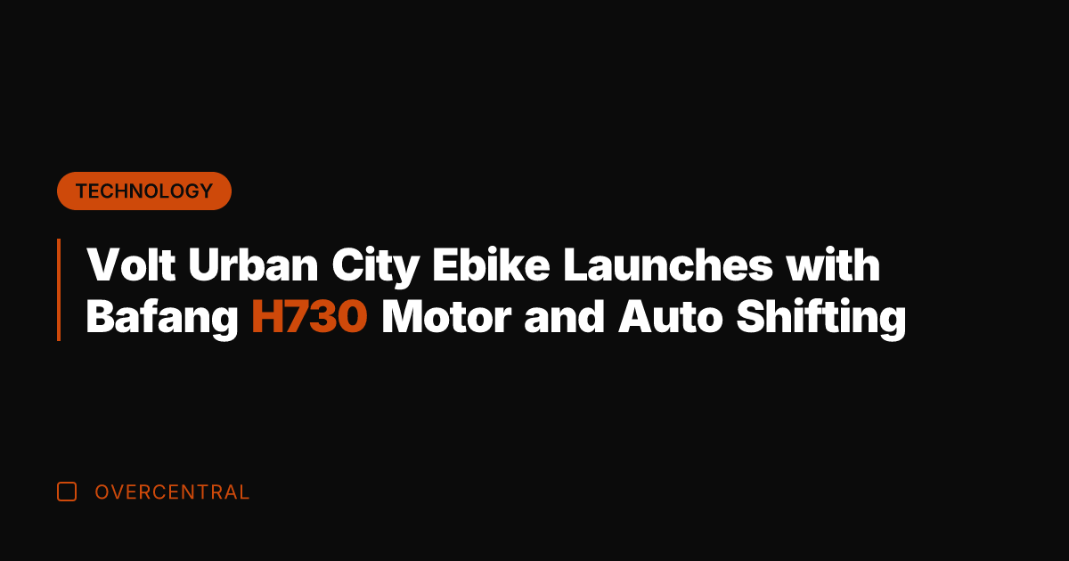 Volt Urban City Ebike Launches with Bafang H730 Motor and Auto Shifting