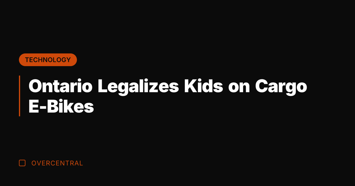 Ontario Legalizes Kids on Cargo E-Bikes