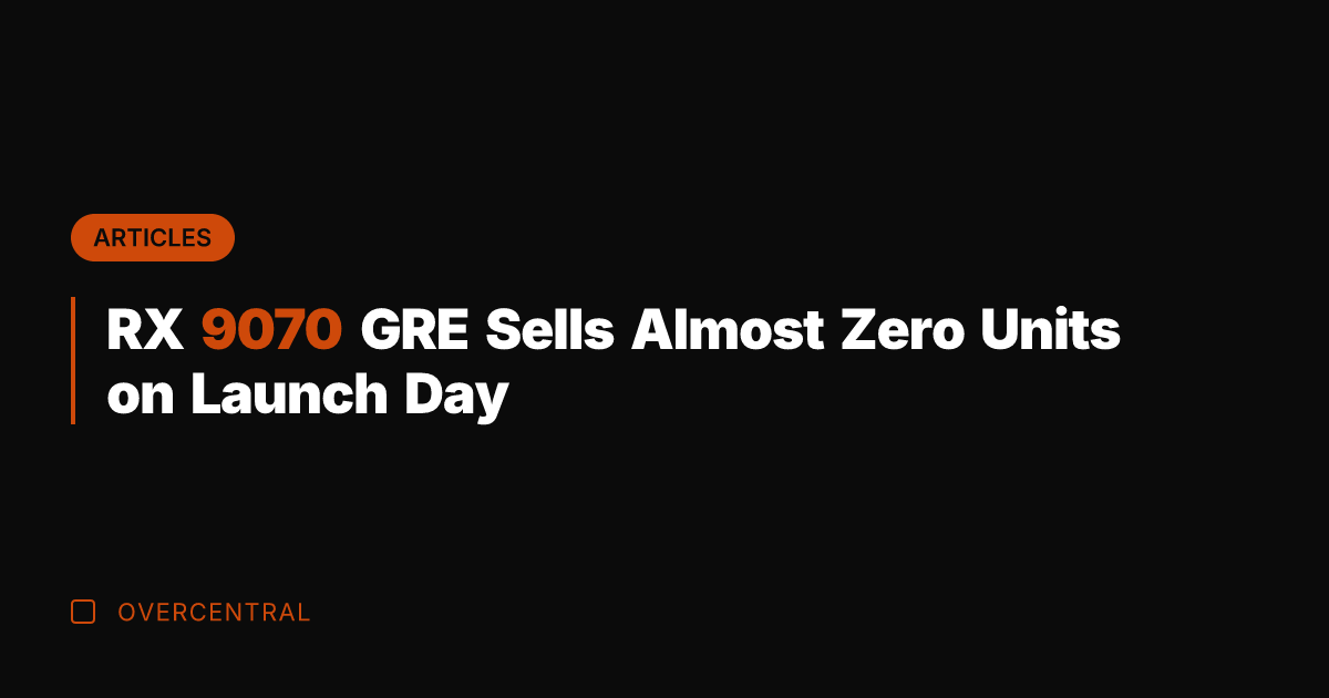RX 9070 GRE Sells Almost Zero Units on Launch Day