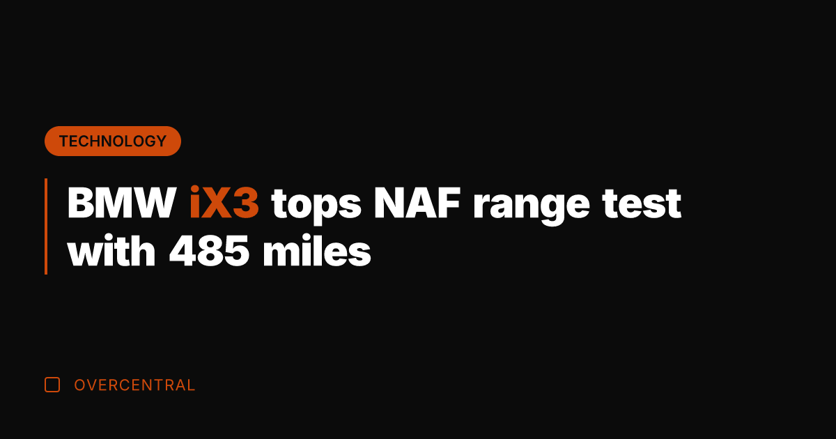 BMW iX3 tops NAF range test with 485 miles