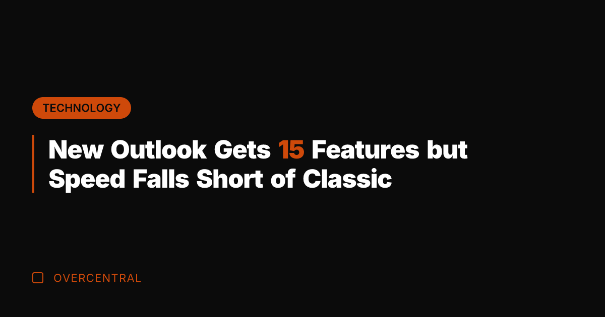 New Outlook Gets 15 Features but Speed Falls Short of Classic