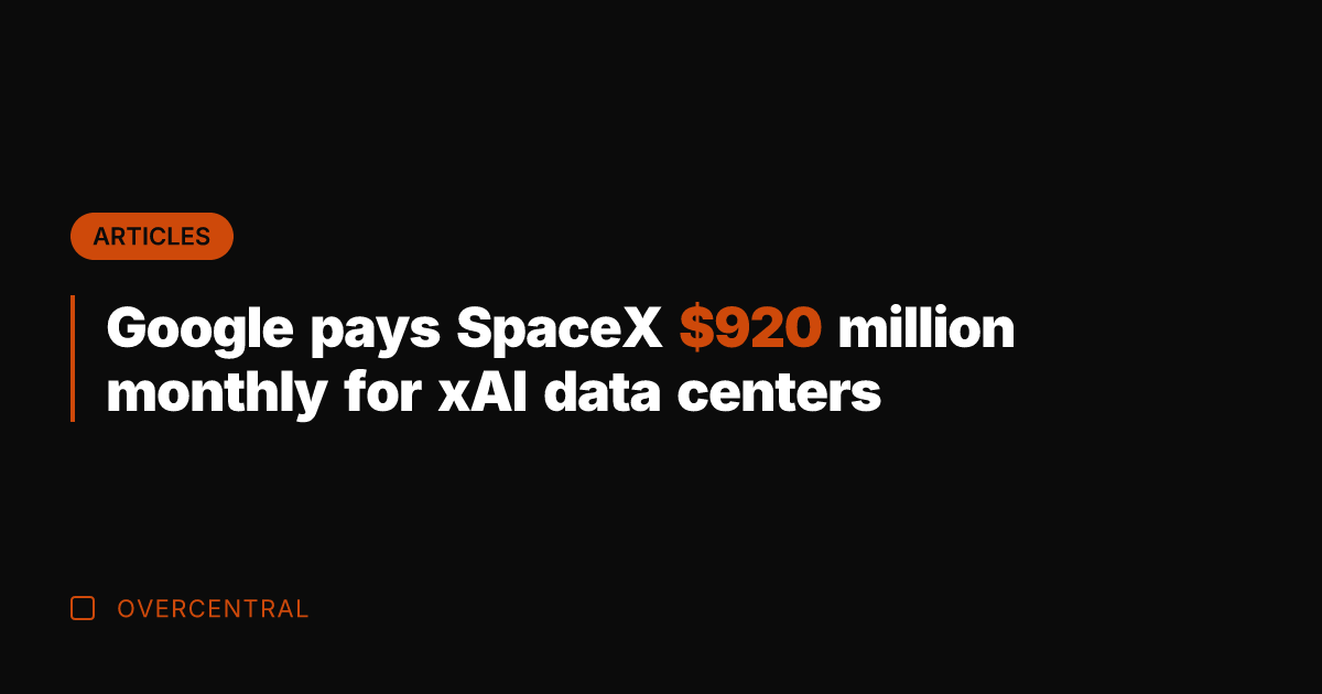 Google pays SpaceX 0 million monthly for xAI data centers