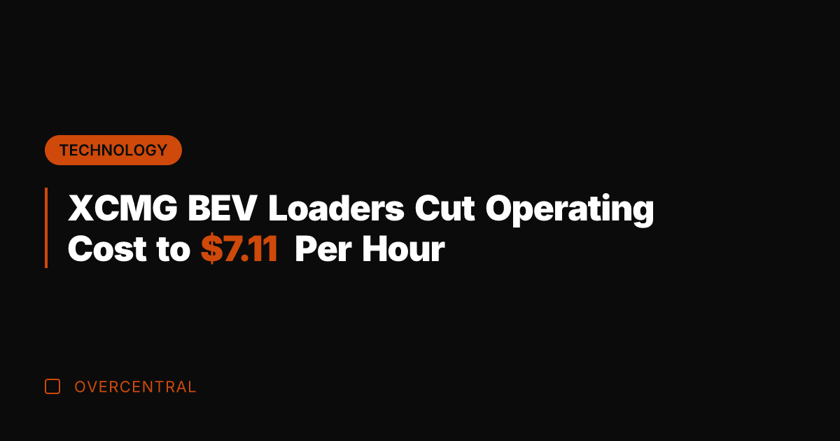 XCMG BEV Loaders Cut Operating Cost to .11 Per Hour