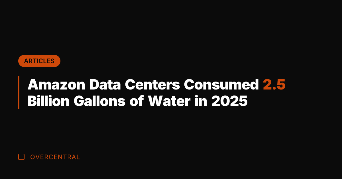 Amazon Data Centers Consumed 2.5 Billion Gallons of Water in 2025