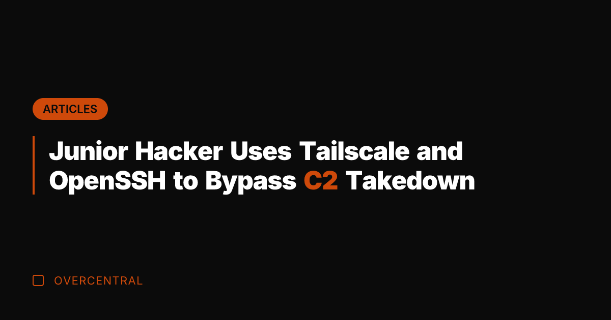 Junior Hacker Uses Tailscale and OpenSSH to Bypass C2 Takedown