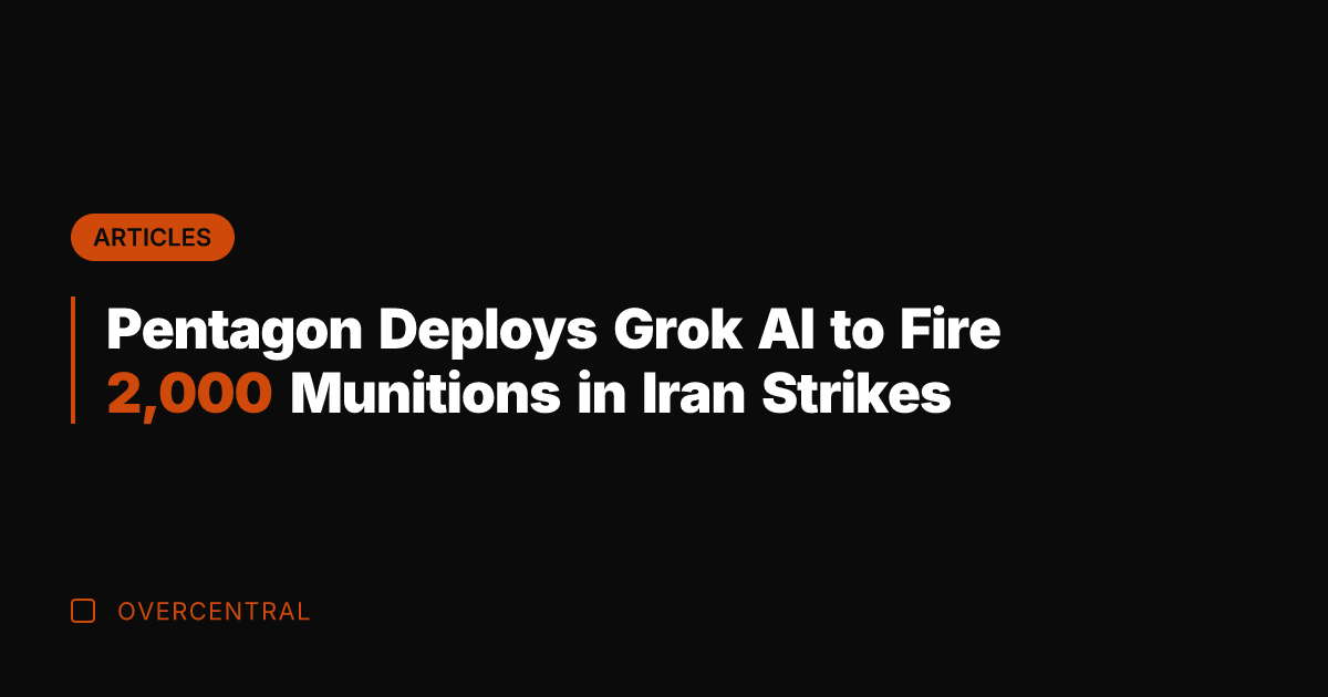 Pentagon Deploys Grok AI to Fire 2,000 Munitions in Iran Strikes