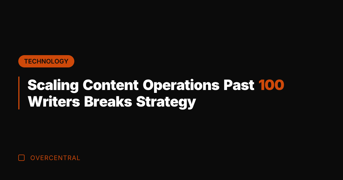 Scaling Content Operations Past 100 Writers Breaks Strategy