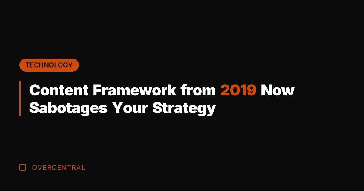 Content Framework from 2019 Now Sabotages Your Strategy