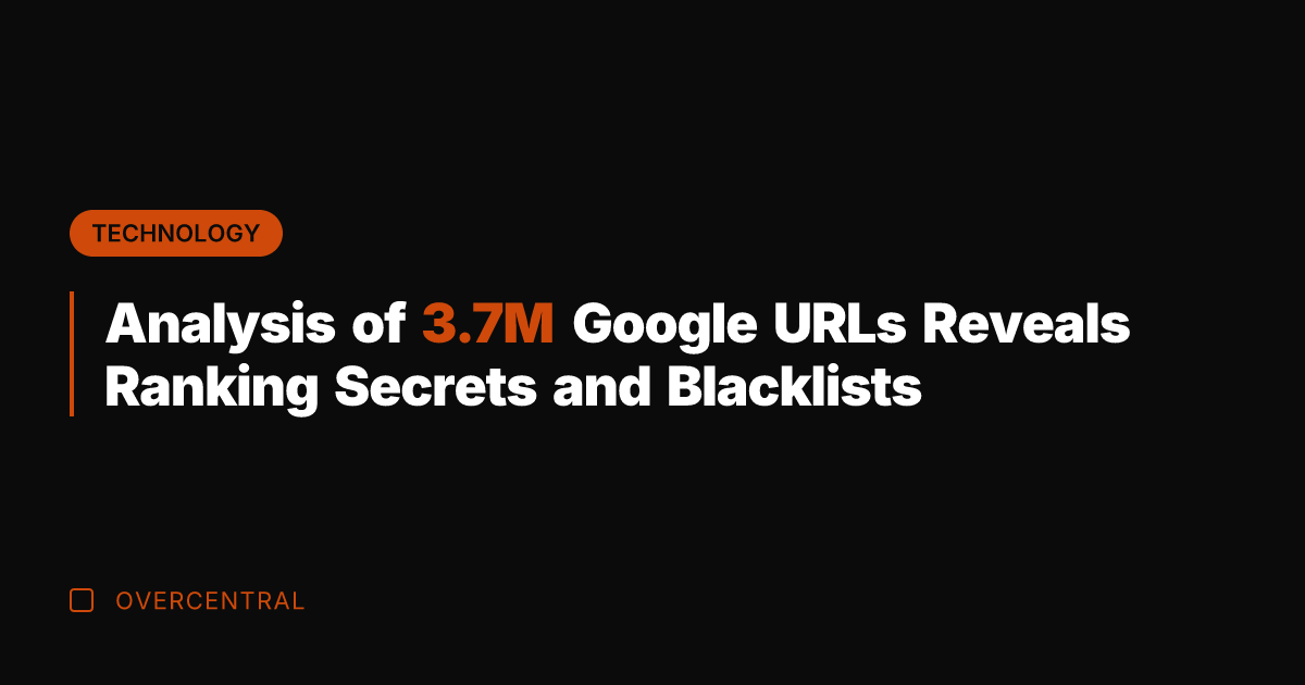 Analysis of 3.7M Google URLs Reveals Ranking Secrets and Blacklists