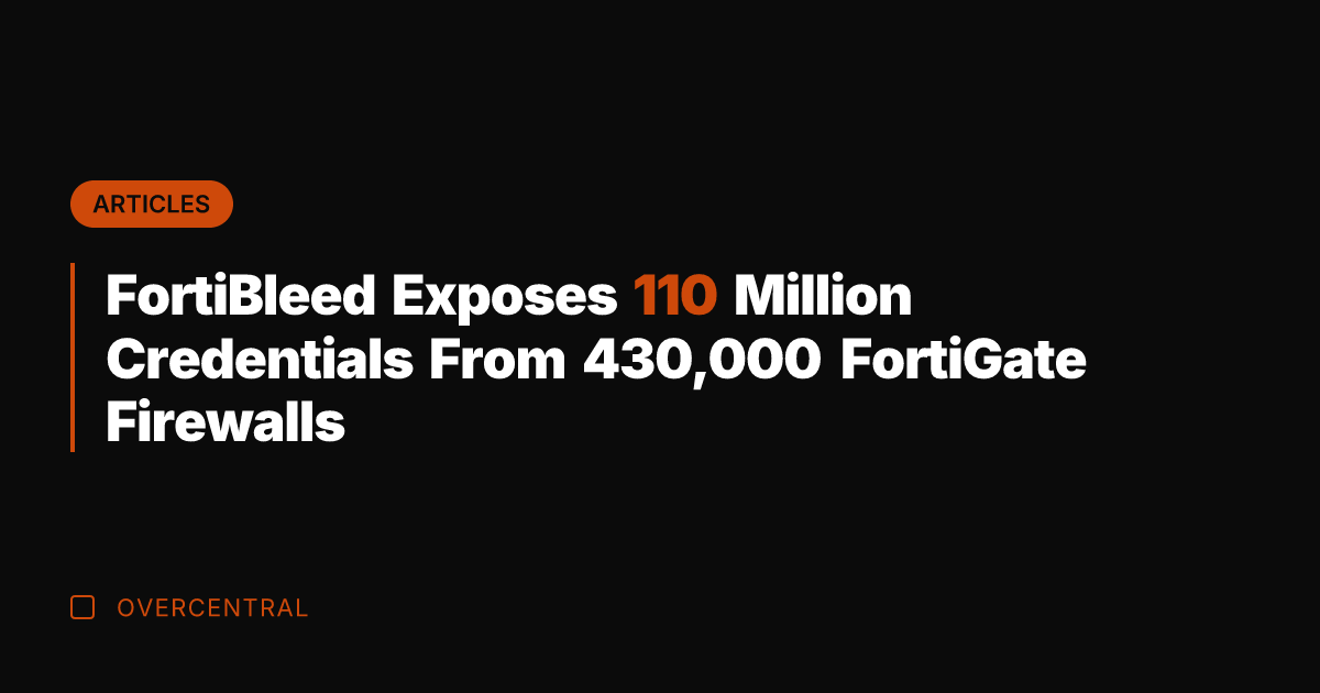 FortiBleed Exposes 110 Million Credentials From 430,000 FortiGate Firewalls
