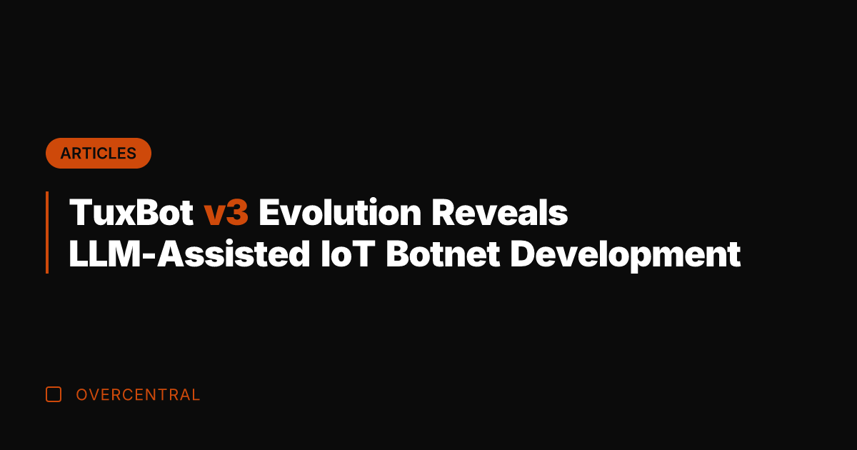 TuxBot v3 Evolution Reveals LLM-Assisted IoT Botnet Development