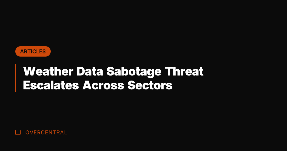 Weather Data Sabotage Threat Escalates Across Sectors