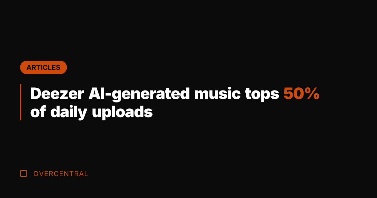 Deezer AI-generated music tops 50% of daily uploads