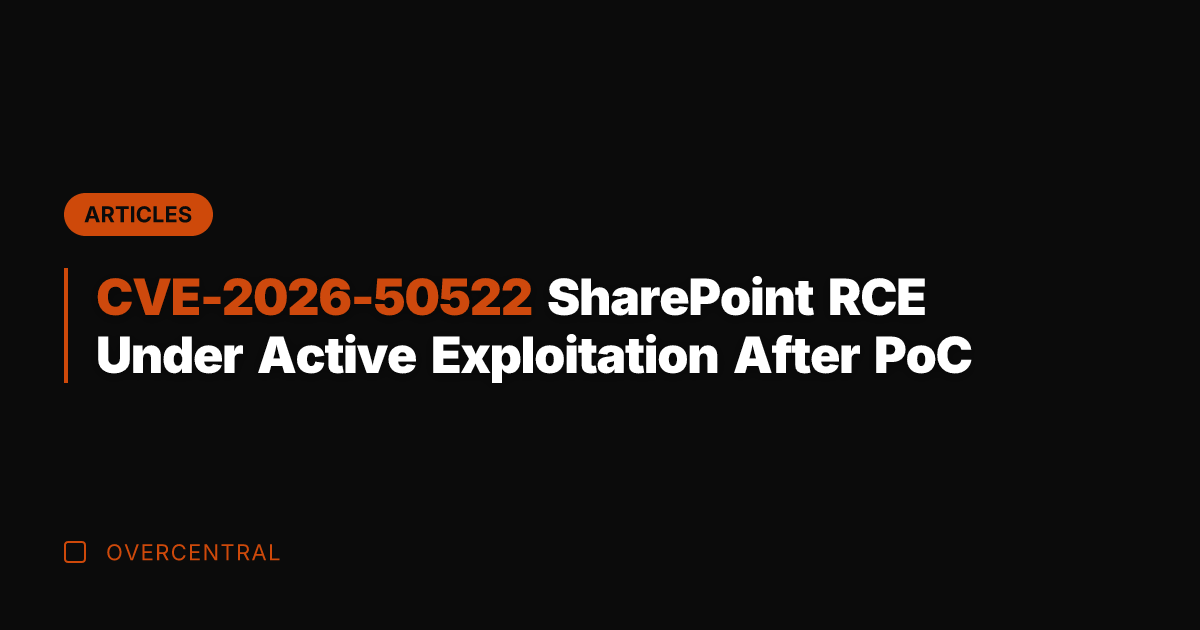 CVE-2026-50522 SharePoint RCE Under Active Exploitation After PoC