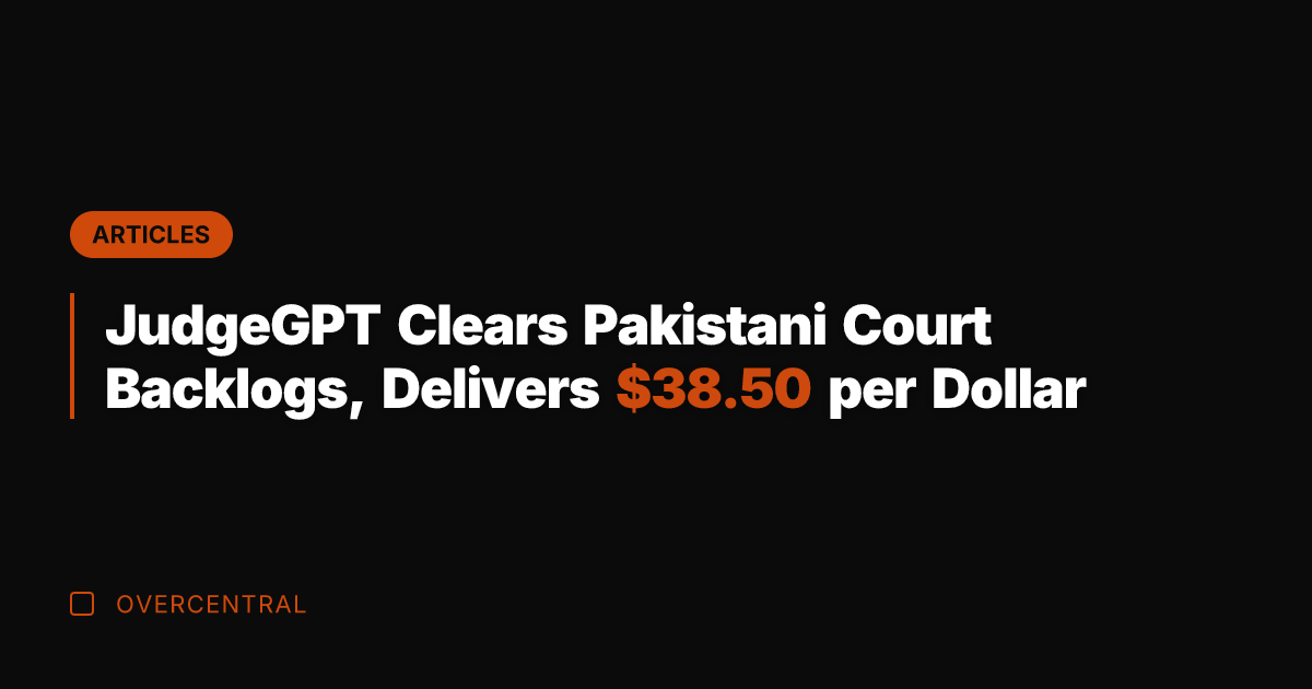 JudgeGPT Clears Pakistani Court Backlogs, Delivers .50 per Dollar
