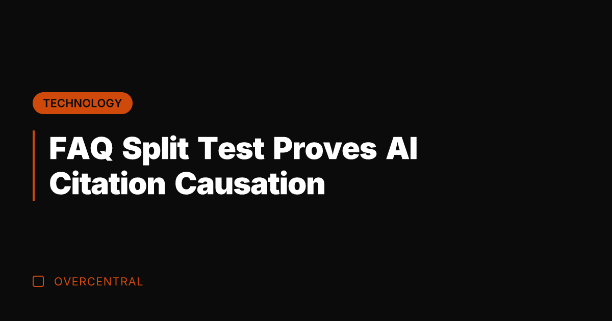 FAQ Split Test Proves AI Citation Causation