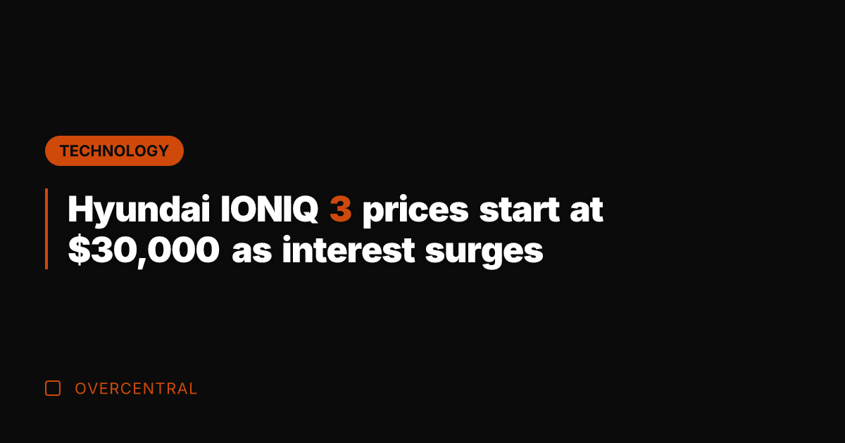 Hyundai IONIQ 3 prices start at ,000 as interest surges