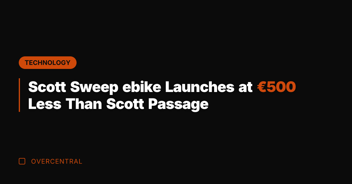 Scott Sweep ebike Launches at €500 Less Than Scott Passage